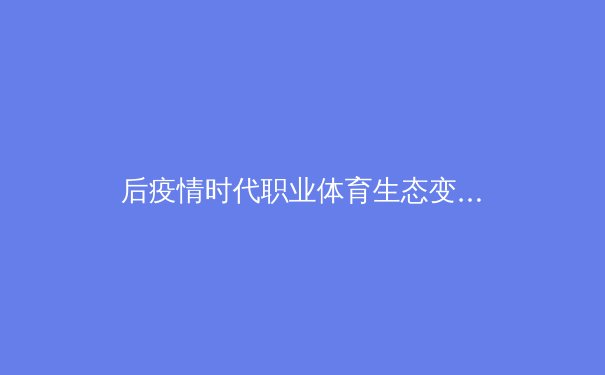 后疫情时代职业体育生态变革：数字转型与商业模式创新深度观察 - 3